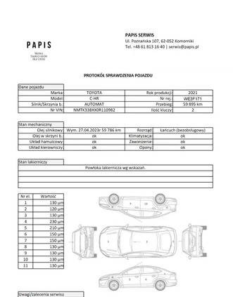 Toyota C-HR cena 97799 przebieg: 59500, rok produkcji 2021 z Poznań małe 436